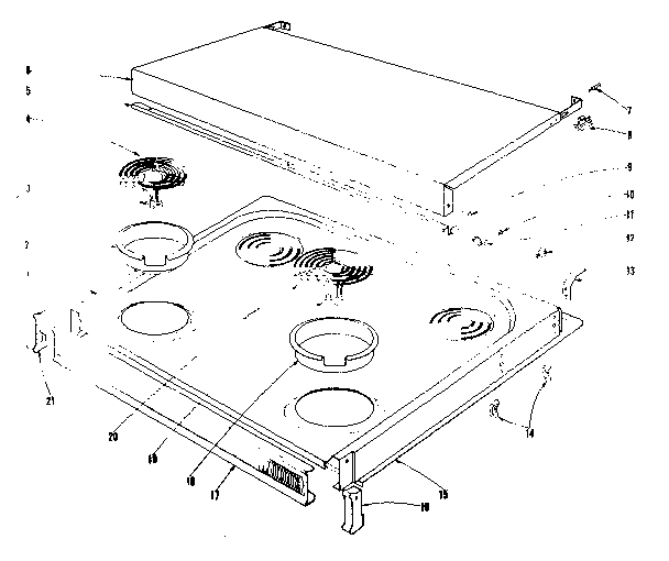 Cook top section