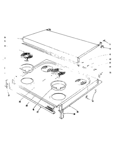 Cook top section