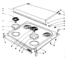 Kenmore 101912634 cook top section diagram