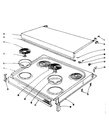 Cook top section