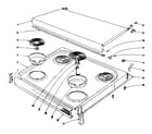 Kenmore 101913634 cook top section diagram