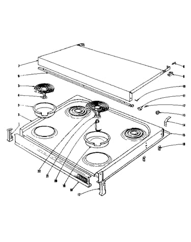 Cook top section