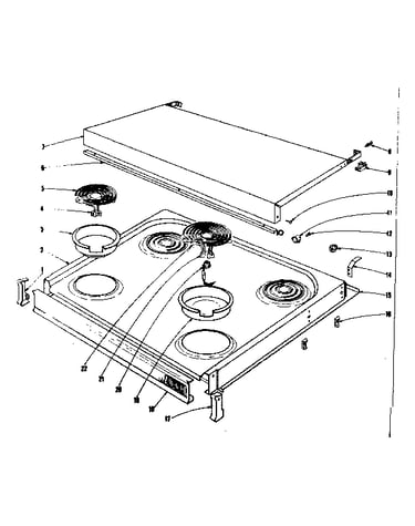 Cook top section