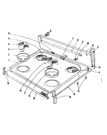 Cook top section