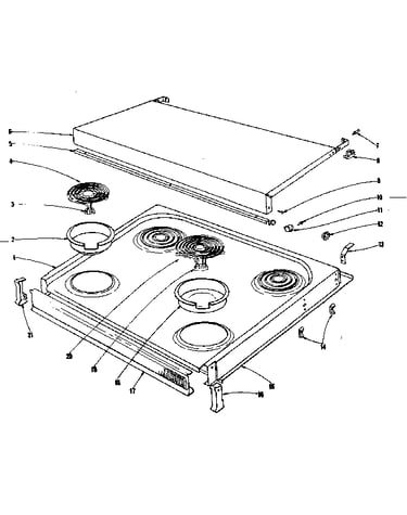 Cook top section