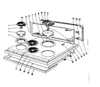 Kenmore 101906625 cook top section diagram