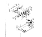 Kenmore 6209477020 backguard and cooktop assembly diagram