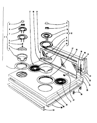 Cook top section