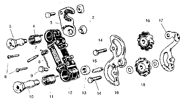 Rear derailleur for 5- and 10-speed simplex prestige