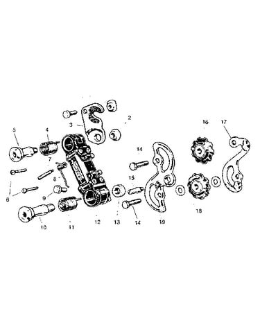Rear derailleur for 5- and 10-speed simplex prestige