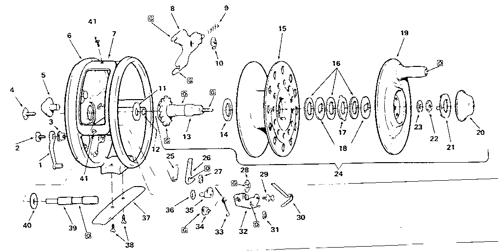 Fly reel assembly
