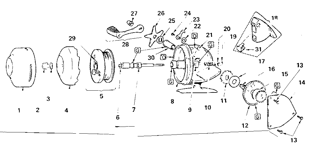 240 spin casting reel assembly