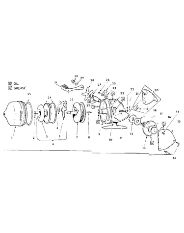 340 spin casting reel assembly