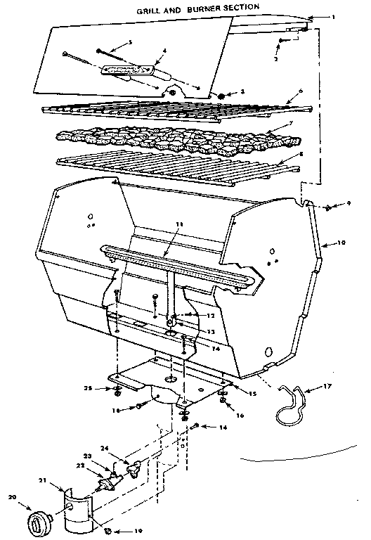 GRILL AND BURNER SECTION