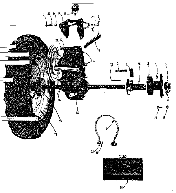 Hub and fuel tank assembly