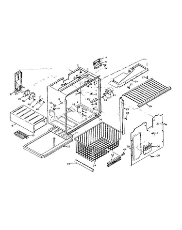Refrigerator freezer section parts