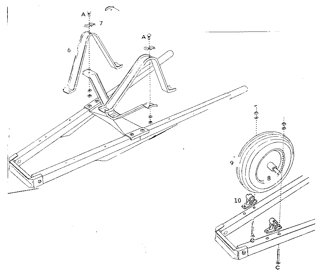 Leg and wheel assembly