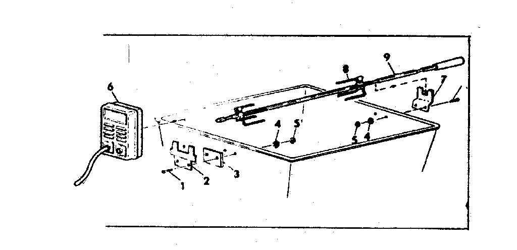 Rotisserie, motor and spit