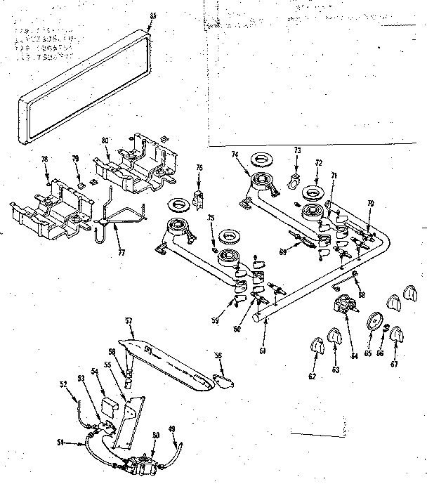 BACKGUARD AND TOP BURNER SECTION