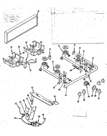 Backguard and top burner section