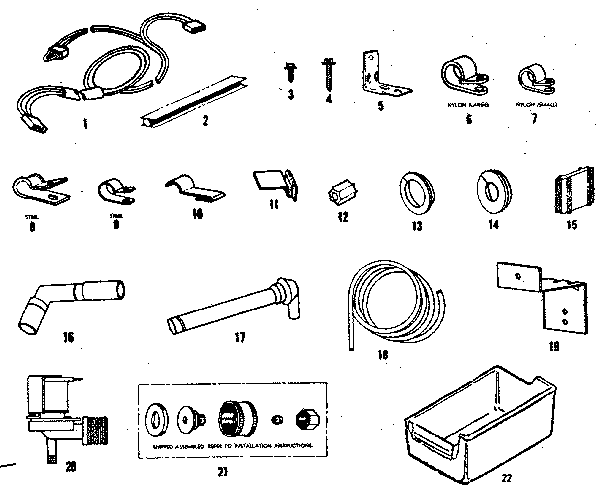 Ice maker installation parts