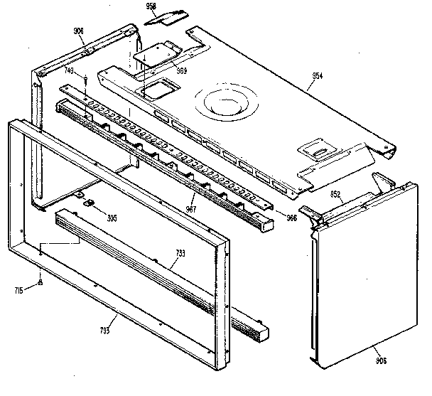 Upper oven cabinet parts