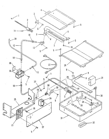 Broiler and oven burner section