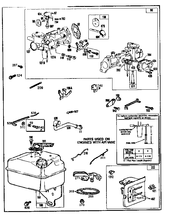 CARBURETOR AND FUEL TANK ASSEMBLY