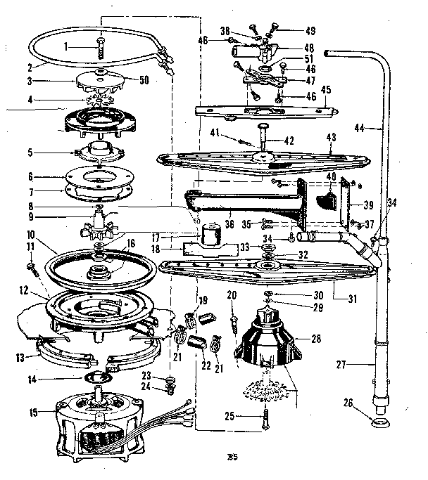 MOTOR, HEATER, AND SPRAY ARM DETAILS