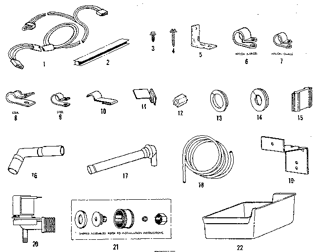 Ice maker installation parts