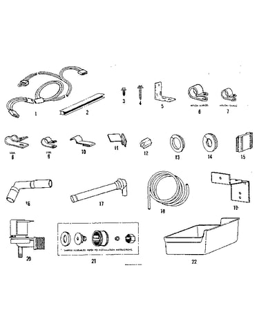 Ice maker installation parts