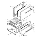 Kenmore 1197058410 oven door and broiler sections diagram