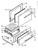 Oven door and broiler sections