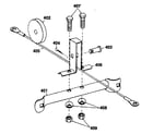 DP 15-2500A-EXERCISE BENCH leg brace (with pulley/cable assembly) diagram