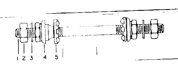 Axle set complete (less hub shell)