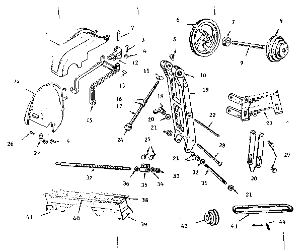 Countershaft, bed and lead screw parts
