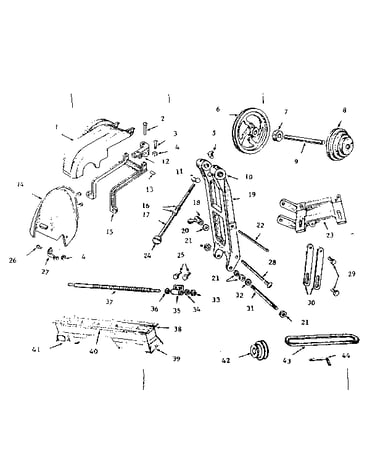 Countershaft, bed and lead screw parts