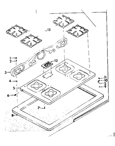 Cook top assembly