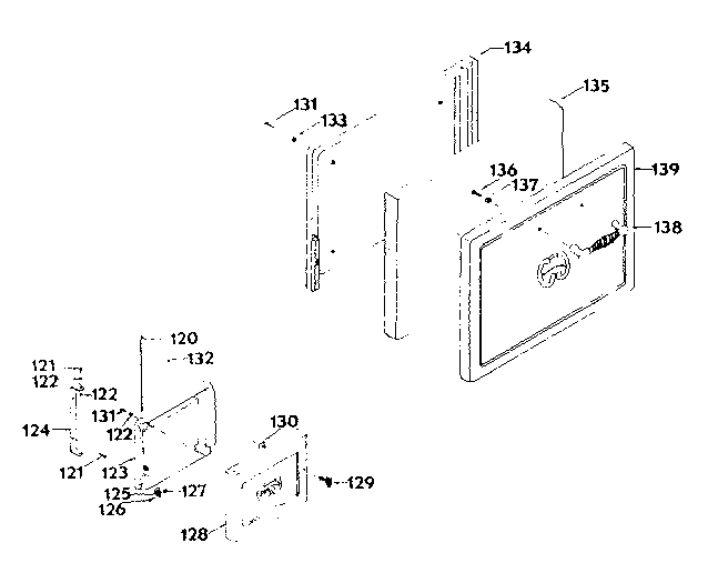 COMPARTMENT AND OVEN DOOR ASSEMBLY