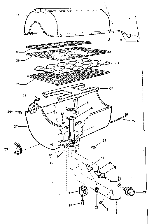 GRILL AND BURNER SECTION