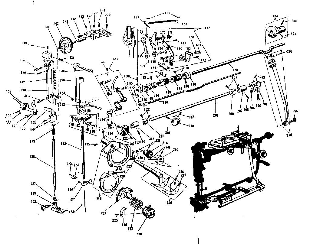 PRESSER BAR AND SHUTTLE ASSEMBLY