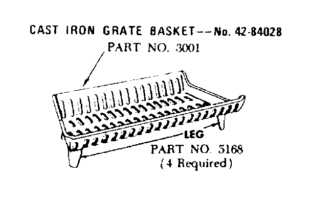 Cast iron grate basket--no. 42-84028
