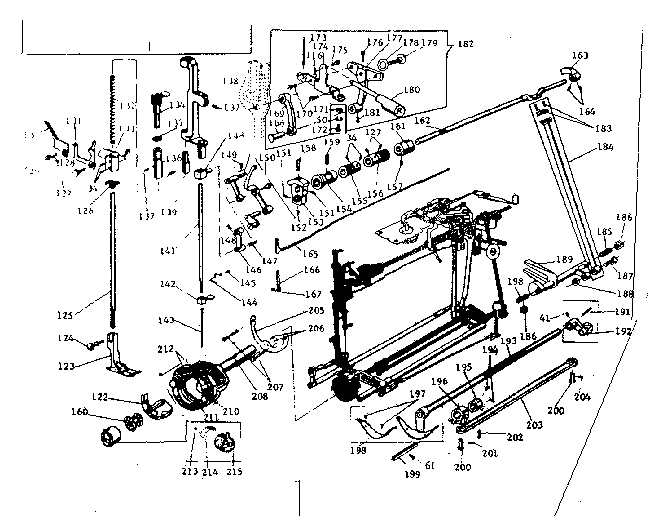 Presser bar and shuttle +assembly