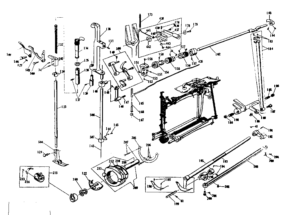PRESSER BAR AND SHUTTLE ASSEMBLY