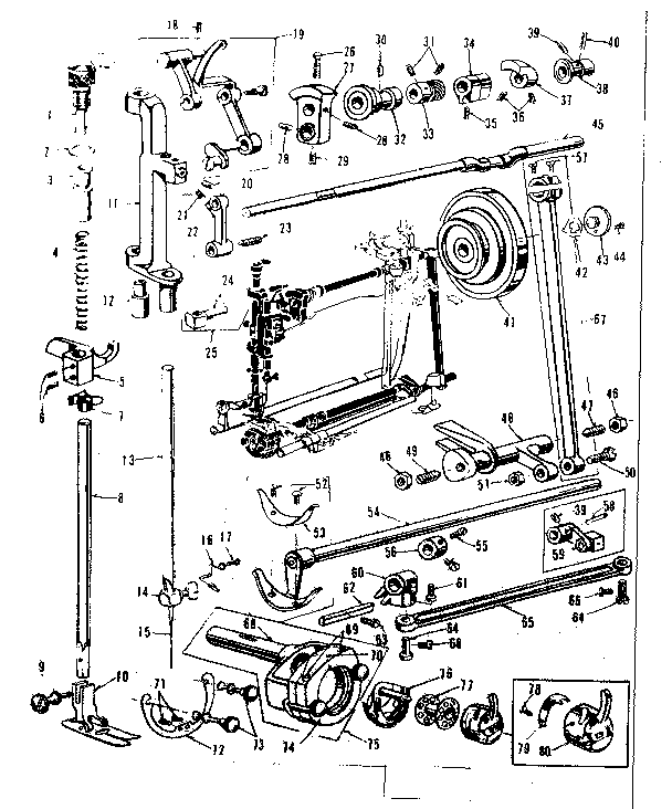 PRESSER BAR AND SHUTTLE ASSEMBLY