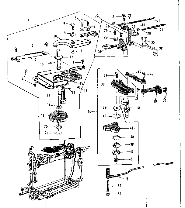 Zigzag guide assembly