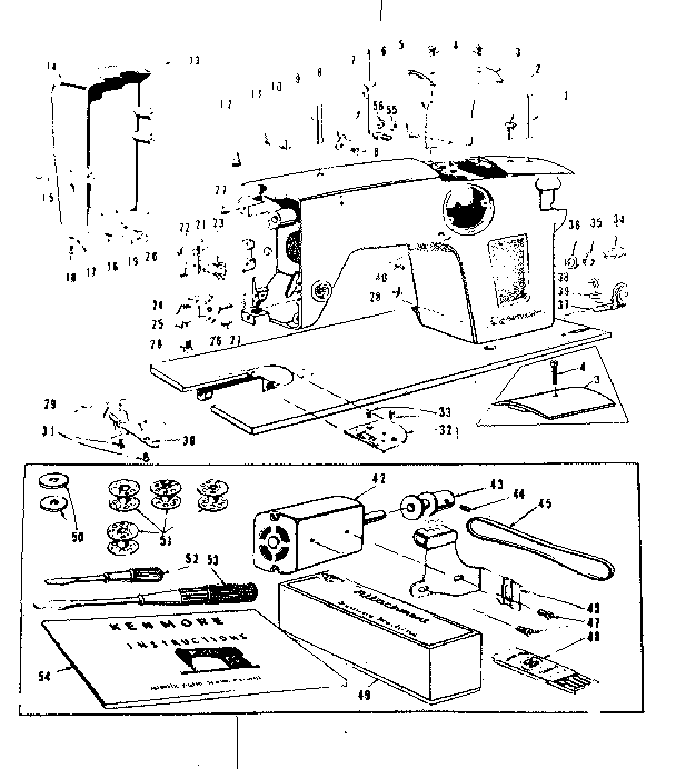 Motor and attachment parts