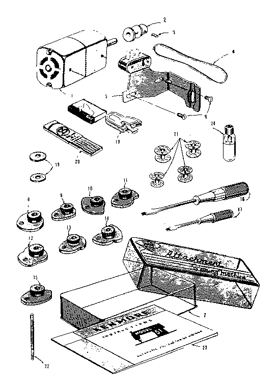 Motor and attachment parts