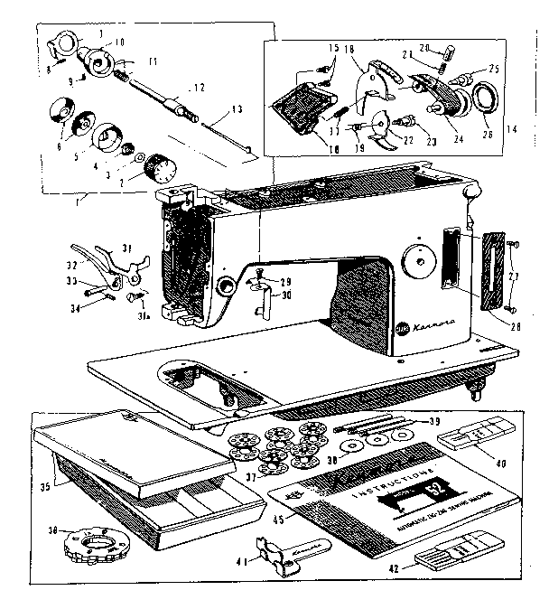 Attachment parts and tension assembly