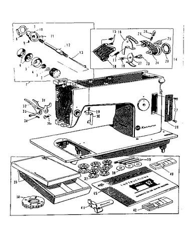 Attachment parts and tension assembly